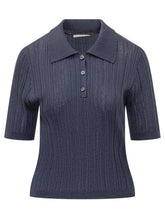 ATOMO FACTORY - Ribbed Short Sleeve Polo - Blue - LIDIASHOPPING® - Official Website