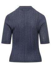 ATOMO FACTORY - Ribbed Short Sleeve Polo - Blue - LIDIASHOPPING® - Official Website