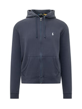 POLO RALPH LAUREN - Zip Up Hoodie with Drawstring Hood - Blue - LIDIASHOPPING® - Official Website