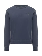 POLO RALPH LAUREN - Felpa Girocollo con Logo Ricamato - Blu - LIDIASHOPPING® - Official Website