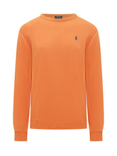 POLO RALPH LAUREN - Felpa Girocollo con Logo Ricamato - Arancione - LIDIASHOPPING® - Official Website