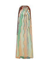 KOSE RESORT - Abito Lungo Halter con Stampa Ondulata - Multicolore - LIDIASHOPPING® - Official Website