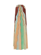 KOSE RESORT - Abito Lungo Halter con Stampa Ondulata - Multicolore - LIDIASHOPPING® - Official Website