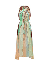 KOSE RESORT - Abito Lungo Halter con Stampa Ondulata - Multicolore - LIDIASHOPPING® - Official Website