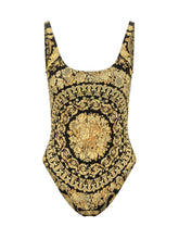 VERSACE - Costume Intero con Spalline e Stampa Ornamentale - Nero - LIDIASHOPPING® - Official Website