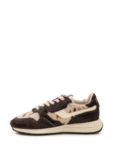 AUTRY - Low top sneakers featuring an animal print, shaped panels and lace fastening. Designed with a side logo, rounded toe and structured sole with geometric detailing. - Grey - LIDIASHOPPING® - Official Website
