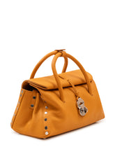 ZANELLATO - Dotta Centauro Handbag with Handle and Flap - Orange - LIDIASHOPPING® - Official Website