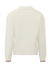 DROLE DE MONSIEUR - Cardigan con Scollo a V e Logo Ricamato - Bianco - LIDIASHOPPING® - Official Website