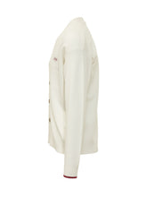 DROLE DE MONSIEUR - Cardigan con Scollo a V e Logo Ricamato - Bianco - LIDIASHOPPING® - Official Website