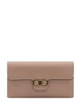 FERRAGAMO - Portafoglio con Patta e Chiusura Logo - Beige - LIDIASHOPPING® - Official Website