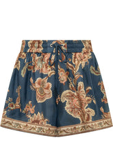 ZIMMERMANN - Aster Short Relaxed con Stampa Floreale - Blu - LIDIASHOPPING® - Official Website