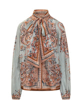 ZIMMERMANN - Blusa Aster con Fiocco al Collo - Multicolore - LIDIASHOPPING® - Official Website