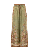 ZIMMERMANN - Indra Pantaloni Relaxed con Stampa Floreale - Verde - LIDIASHOPPING® - Official Website