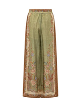 ZIMMERMANN - Indra Pantaloni Relaxed con Stampa Floreale - Verde - LIDIASHOPPING® - Official Website