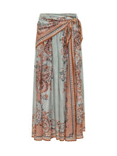 ZIMMERMANN - Aster Scarf Skirt with Side Knot - Blue - LIDIASHOPPING® - Official Website