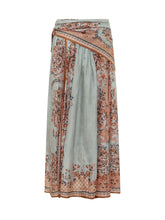 ZIMMERMANN - Aster Scarf Skirt with Side Knot - Blue - LIDIASHOPPING® - Official Website