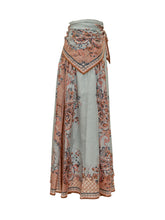 ZIMMERMANN - Aster Scarf Skirt with Side Knot - Blue - LIDIASHOPPING® - Official Website