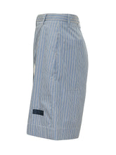 GIVENCHY - Bermuda a Righe con Cintura da Annodare - Blu - LIDIASHOPPING® - Official Website
