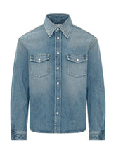 GIVENCHY - Camicia Denim Classic con Tasche - Blu - LIDIASHOPPING® - Official Website
