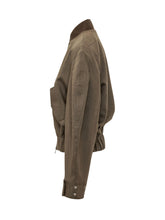 GANNI - Cropped Bomber Jacket with High Collar - Brown - LIDIASHOPPING® - Official Website