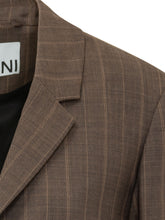 GANNI - Blazer a Righe con Revers - Marrone - LIDIASHOPPING® - Official Website