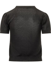 GANNI - Argyle Short Sleeve T-shirt - Black - LIDIASHOPPING® - Official Website