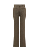 GANNI - Pantaloni Dritti con Piega - Marrone - LIDIASHOPPING® - Official Website