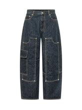 GANNI - Audri Pantaloni Denim con Tasche - Blu - LIDIASHOPPING® - Official Website