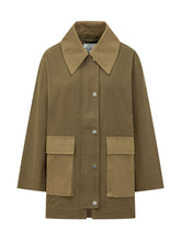 GANNI - Giacca Workwear con Tasche Applicate - Verde - LIDIASHOPPING® - Official Website
