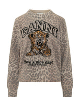 GANNI - Maglia con Tigre - Beige - LIDIASHOPPING® - Official Website