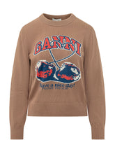 GANNI - Maglia con Ciliegie - Marrone - LIDIASHOPPING® - Official Website