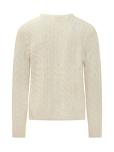 POLO RALPH LAUREN - Crewneck Sweater with Cable Pattern - White - LIDIASHOPPING® - Official Website