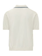 PAOLO PECORA - Polo con Scollo a V e Profili a Righe - Bianco - LIDIASHOPPING® - Official Website