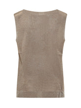 EXTERIOR - Top in Maglia Smanicato con Scollo a V - Marrone - LIDIASHOPPING® - Official Website