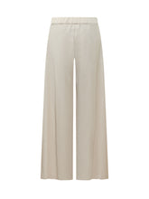 EXTERIOR - Pantaloni Palazzo con Vita Elasticizzata - Bianco - LIDIASHOPPING® - Official Website