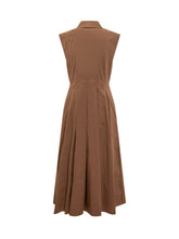 SEMICOUTURE - Posie Abito Midi con Pieghe - Marrone | Lidia Shopping | Official Website
