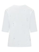 SEMICOUTURE - Cristina T-shirt con Applicazioni - Bianco - LIDIASHOPPING® - Official Website