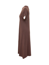 ALPHA STUDIO - Abito Midi con Maniche Corte - Marrone - LIDIASHOPPING® - Official Website