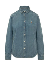 POLO RALPH LAUREN - Camicia con Colletto e Logo Ricamato - Blu - LIDIASHOPPING® - Official Website