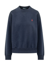 POLO RALPH LAUREN - Felpa Girocollo con Ricamo Logo - Blu - LIDIASHOPPING® - Official Website