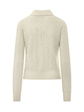 POLO RALPH LAUREN - Cable Knit Polo with Button Fastening - White - LIDIASHOPPING® - Official Website