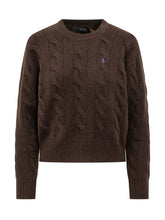 POLO RALPH LAUREN - Pullover Girocollo a Trecce - Marrone - LIDIASHOPPING® - Official Website