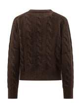 POLO RALPH LAUREN - Pullover Girocollo a Trecce - Marrone - LIDIASHOPPING® - Official Website