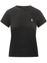 POLO RALPH LAUREN - T-shirt Girocollo con Ricamo Logo - Nero - LIDIASHOPPING® - Official Website