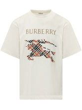 BURBERRY - T-shirt Ryan con Stampa Knight Frontale - Bianco | Lidia Shopping ® | Official Website