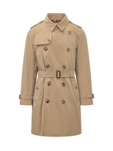 BURBERRY - Trench Kensington Doppiopetto con Cintura - Beige - LIDIASHOPPING® - Official Website