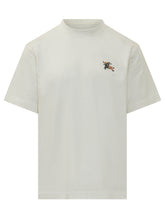 BURBERRY - T-shirt Seth con Ricamo Logo sul Petto - Bianco - LIDIASHOPPING® - Official Website