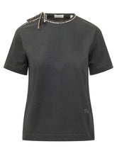 BURBERRY - Frankie Bow T-shirt con Nodo Laterale - Nero - LIDIASHOPPING® - Official Website