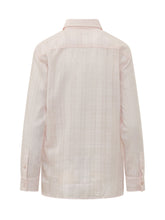 BURBERRY - Camicia Emma a Quadri con Ricamo Logo - Rosa - LIDIASHOPPING® - Official Website
