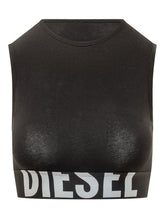 DIESEL - Sleeveless Cropped Top with Graphic Band - Black - LIDIASHOPPING® - Official Website